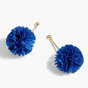 J.crew gathered carnation drop earrings Pom Pom  NWT